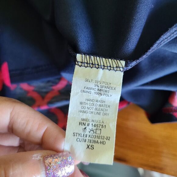 41 Hawthorn Wrap Dress XS Sleeveless Blue Red Belt Tie Patterned‎ Workwear - Picture 8 of 12